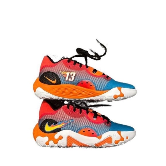 Nike PG 6 Hot Wheels NRG Laser Blue/Red/Orange Basketball Shoes - Picture 2 of 6